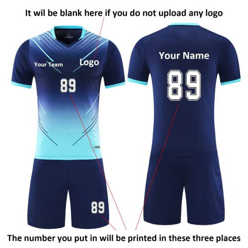 Custom Kids Adults Soccer Jerseys Name Number Team Logo - Soccer Jerseys for Men Boys Womens Girls Soccer Uniform Set - 2