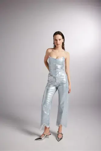 Custom Made Shiny Coated Glossy Jean Pants M - HOLLY LOLLY (1)