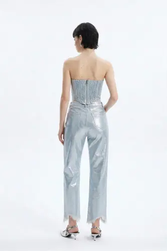 Custom Made Shiny Coated Glossy Jean Pants M - 5