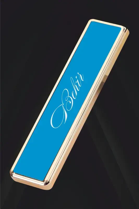 Custom Printed Lighter Rechargeable Usb Touch Electronic Blue Lighter Boxed Ms018-Black - MIL SWIPE