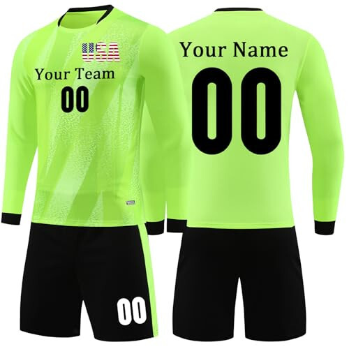 Custom Soccer Goalie Jersey Youth Adults Personalized Goalkeeper Jersey Goalkeeper Uniform Set for Men Women - 1