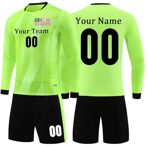 Custom Soccer Goalie Jersey Youth Adults Personalized Goalkeeper Jersey Goalkeeper Uniform Set for Men Women - 1