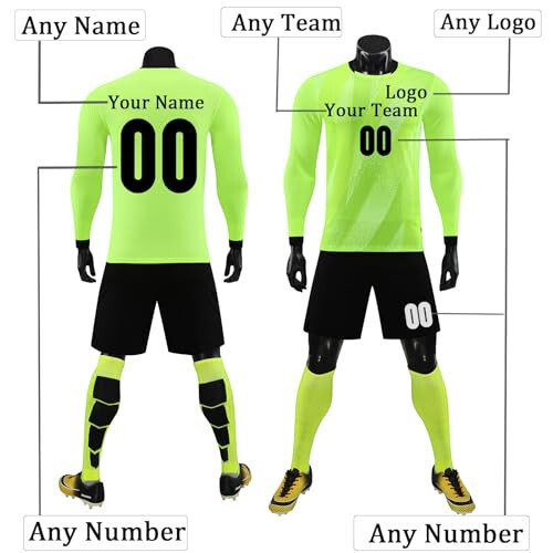 Custom Soccer Goalie Jersey Youth Adults Personalized Goalkeeper Jersey Goalkeeper Uniform Set for Men Women - 3