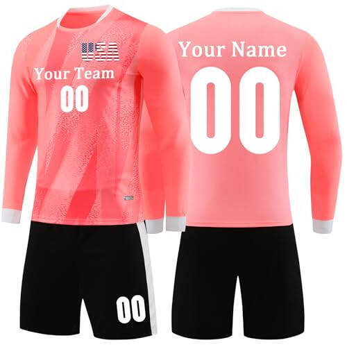 Custom Soccer Goalie Jersey Youth with Name Number Logo Long Sleeve Goalie Uniform Soccer Goalkeeper Kit for Kid Adult - 1