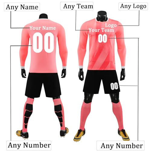 Custom Soccer Goalie Jersey Youth with Name Number Logo Long Sleeve Goalie Uniform Soccer Goalkeeper Kit for Kid Adult - 3