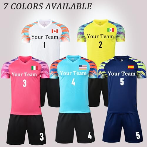 Custom Soccer Jersey for Boys Men Women Personalized Soccer Uniforms for Kids Soccer Shirt and Shorts with Name Number - 3