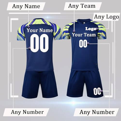 Custom Soccer Jersey for Boys Men Women Personalized Soccer Uniforms for Kids Soccer Shirt and Shorts with Name Number - 8