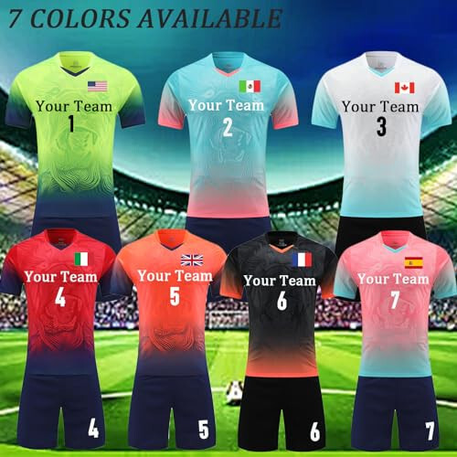 Custom Soccer Jersey Men Women Personalized Soccer Jersey for Men Women Soccer Shirt and Shorts Set with Name Number Logo - 5