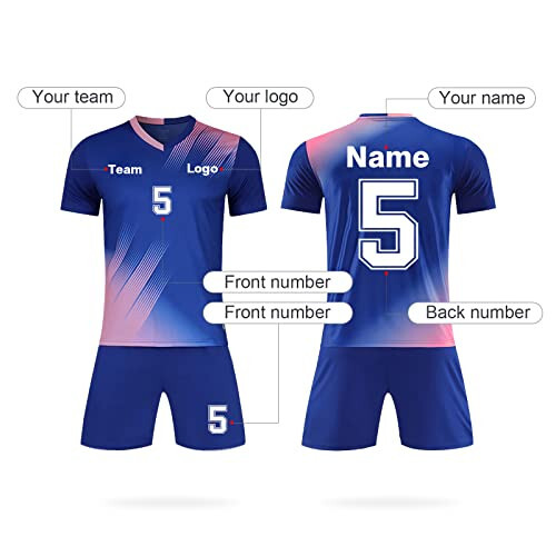 Custom Soccer Jerseys Any Name Number Team Logo - Soccer Jerseys for Men Boys Kids Adults Personalized Soccer Uniform Set - 3