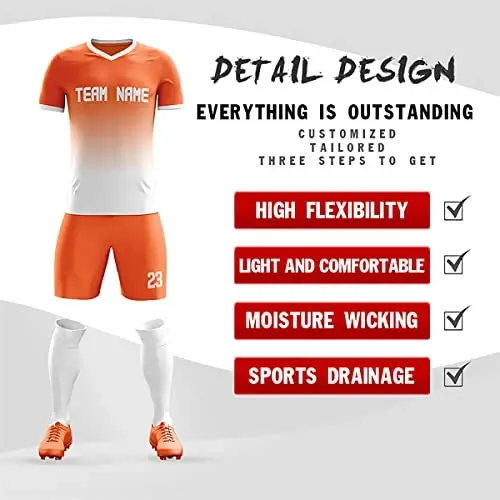 Custom Soccer Jerseys Shorts Printed Name Number Logo Uniform Men/Women/Boy - Custom (1)