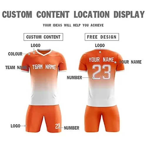 Custom Soccer Jerseys Shorts Printed Name Number Logo Uniform Men/Women/Boy - 3