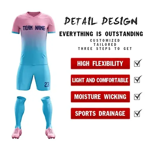 Custom Soccer Jerseys Shorts Printed Name Number Logo Uniform Men/Women/Boy - Custom (1)