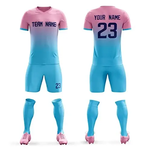 Custom Soccer Jerseys Shorts Printed Name Number Logo Uniform Men/Women/Boy - 1