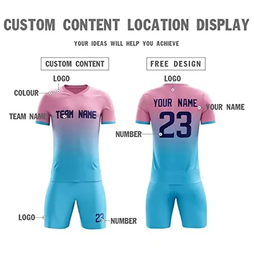 Custom Soccer Jerseys Shorts Printed Name Number Logo Uniform Men/Women/Boy - 3