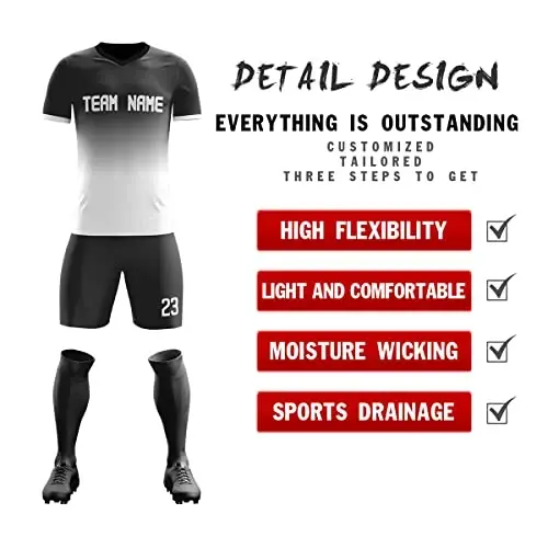 Custom Soccer Jerseys Shorts Printed Name Number Logo Uniform Men/Women/Boy - Custom (1)