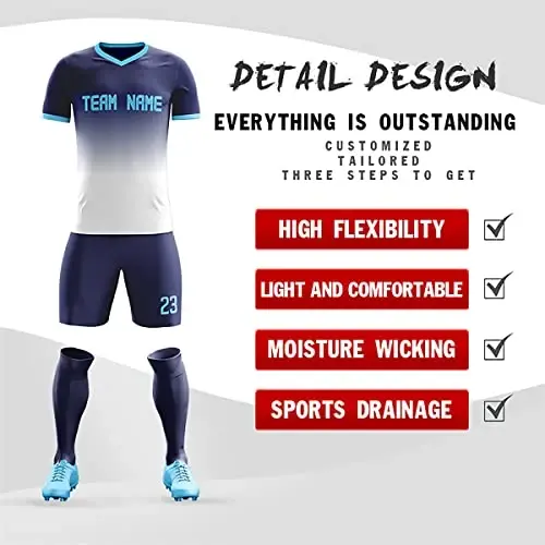 Custom Soccer Jerseys Shorts Printed Name Number Logo Uniform Men/Women/Boy - Custom (1)