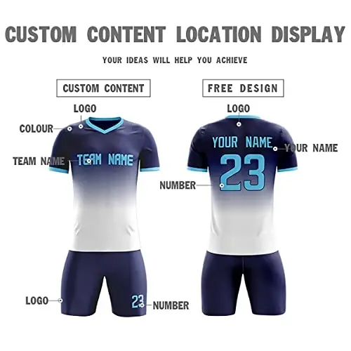 Custom Soccer Jerseys Shorts Printed Name Number Logo Uniform Men/Women/Boy - 3