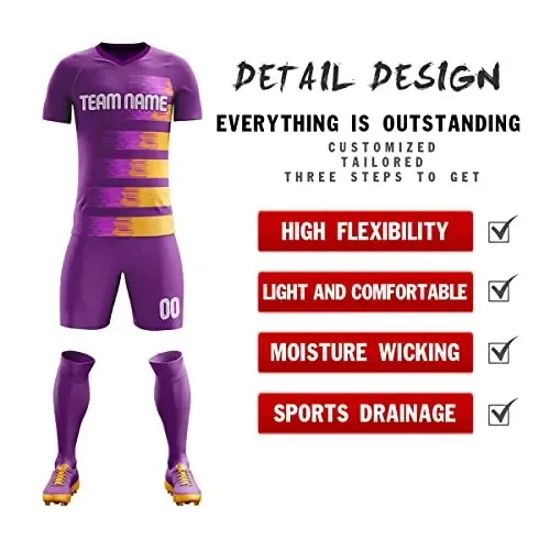 Custom Soccer Jerseys Shorts Printed Name Number Logo Uniform Men/Women/Boy - Custom (1)