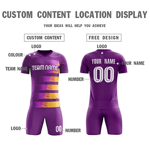 Custom Soccer Jerseys Shorts Printed Name Number Logo Uniform Men/Women/Boy - 3