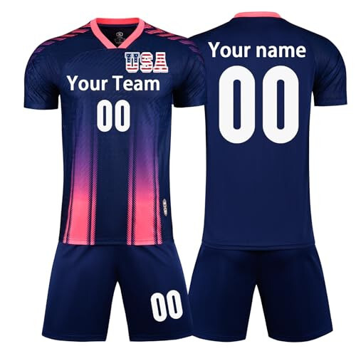 Custom Soccer Jerseys with Name Number Team Logo Personalized Soccer Uniform Jerseys for Kid Boys Girls - 1