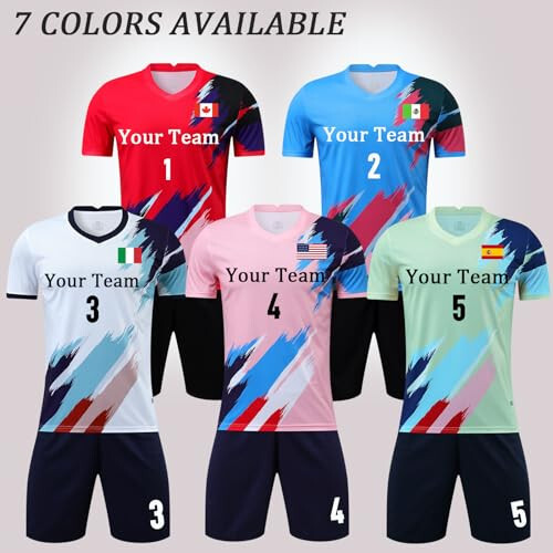 Custom Youth Soccer Jersey Kids Adults Custom Soccer Uniforms and Shorts Personalized Soccer Outfit Set with Name Number Logo - 5