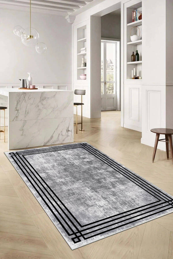 Cut Carpet Patterned Digital Print Washable Non-Slip Thin Living Room Kitchen Kids Rug Runner - 4