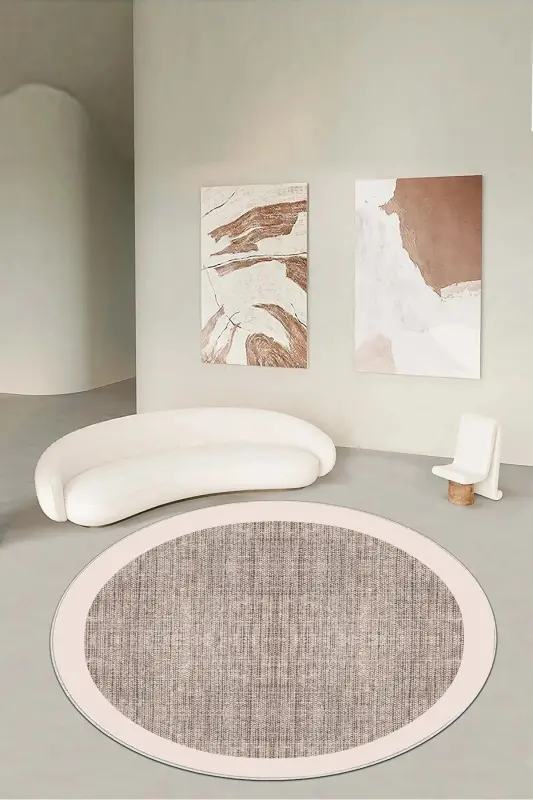 Cut Carpet Patterned Digital Printing Washable Non-Slip Base Thin Living Room Kitchen Kids Rug Runner-beige - 1