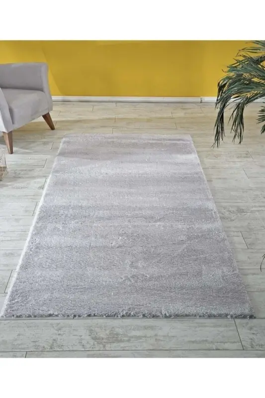 Cut Size Runner Non-Slip Base Soft Plush Carpet Light Gray-Light Gray - 1