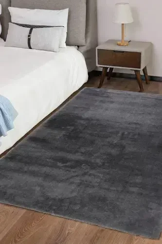 Cut Size Runner Non-Slip Sole Soft Plush Carpet Dark Gray-Dark Gray - 3