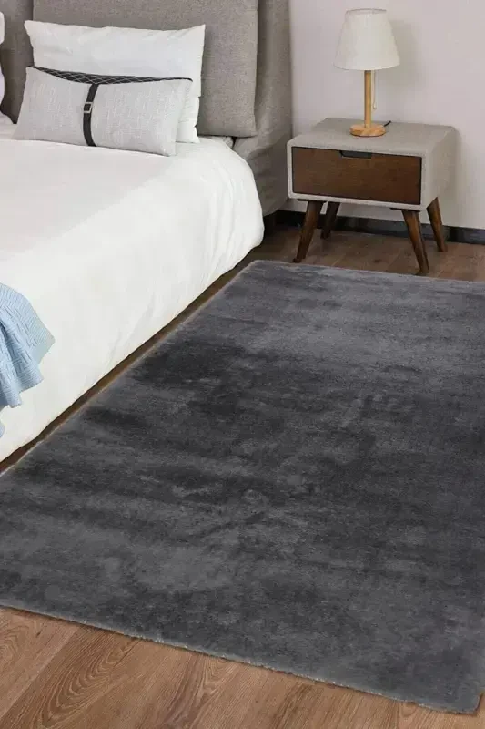 Cut Size Runner Non-Slip Sole Soft Plush Carpet Dark Gray-Dark Gray - 3