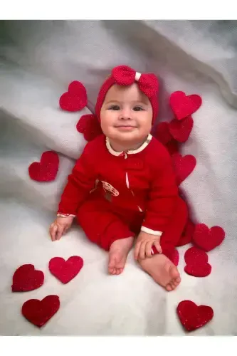 Cute Acorn and Hedgehog %100 Natural Cotton 3-Pack Baby Jumpsuit 0-18 Months (UNISEX)-red - 4