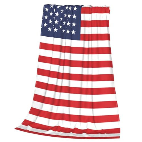 Cute American Flag Blankets Soft Comfy Flannel Blanket Throws 60