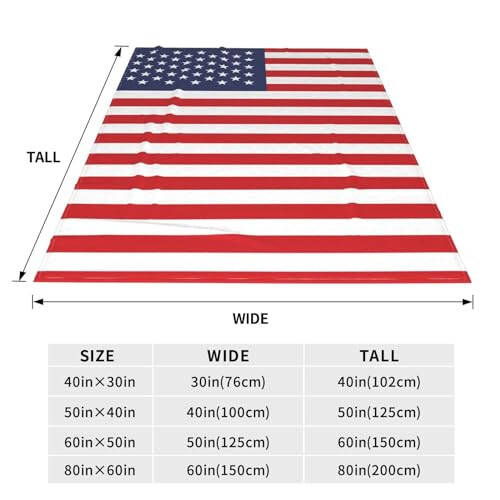 Cute American Flag Blankets Soft Comfy Flannel Blanket Throws 60