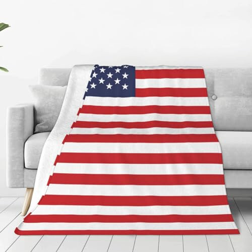 Cute American Flag Blankets Soft Comfy Flannel Blanket Throws 80