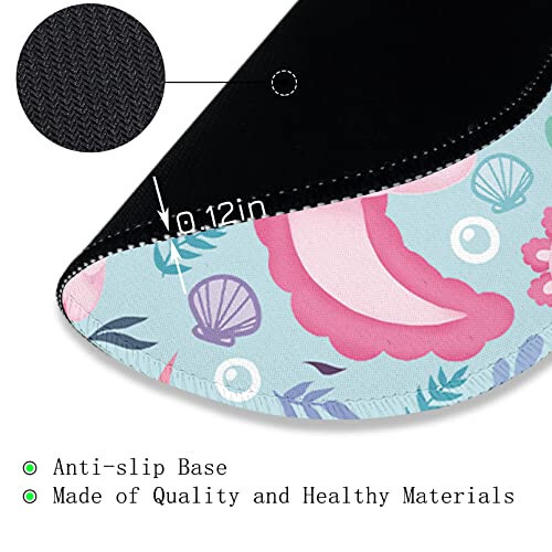 Cute Axolotls Round Mouse Pad, Small Mousepad for Laptop Gaming Women, with Stitched Edge Non-Slip Rubber Base, Cute Home Office Decor Desk Accessories Office Supplies Gift for Women Teen Girls - 6