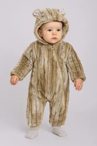 Cute Bear Baby Romper 3-6/6-9/9-12/18-24 Months-Brown - 1