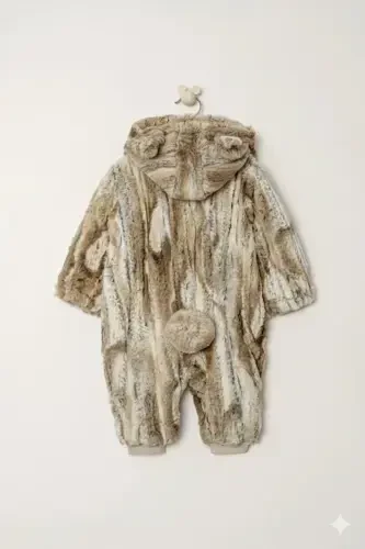 Cute Bear Baby Romper 3-6/6-9/9-12/18-24 Months-Brown - KIDAXI (1)