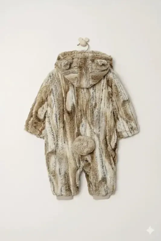 Cute Bear Baby Romper 3-6/6-9/9-12/18-24 Months-Brown - 2