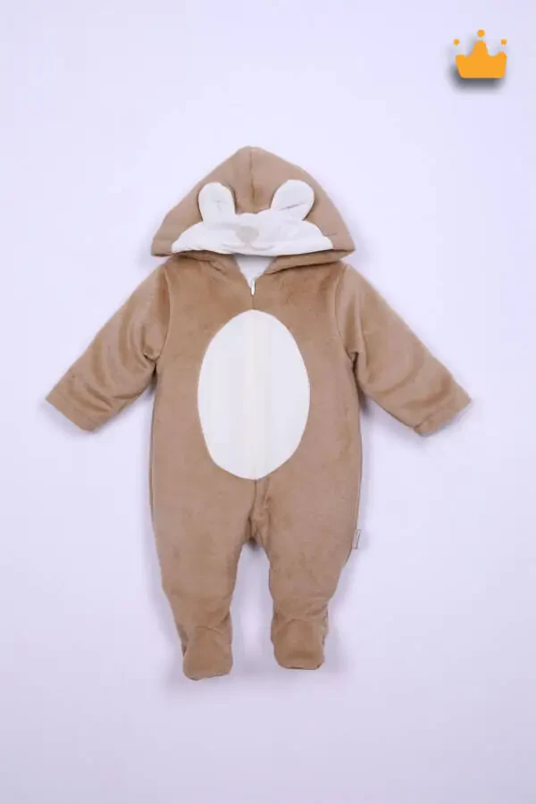 Cute Bear Hat Plush Boy Girl Baby Romper - 1