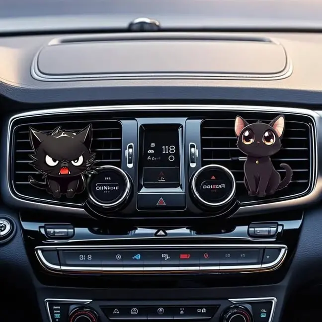 Cute Car Air Freshener Clips,Black Cat Car Vent Clip,Car Vent Decoration Accessories,Auto Air Conditioner Clip,Automotive Interior Decoration Gifts for Girls and Women - 3