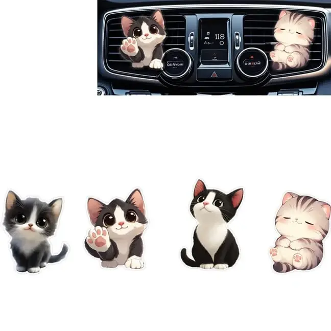 Cute Car Air Freshener Clips,Black & White Car Vent Clip,Car Vent Decoration Accessories,Auto Air Conditioner Clip,Automotive Interior Decoration Gifts for Girls and Women - 1