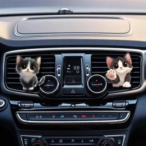 Cute Car Air Freshener Clips,Black & White Car Vent Clip,Car Vent Decoration Accessories,Auto Air Conditioner Clip,Automotive Interior Decoration Gifts for Girls and Women - 4
