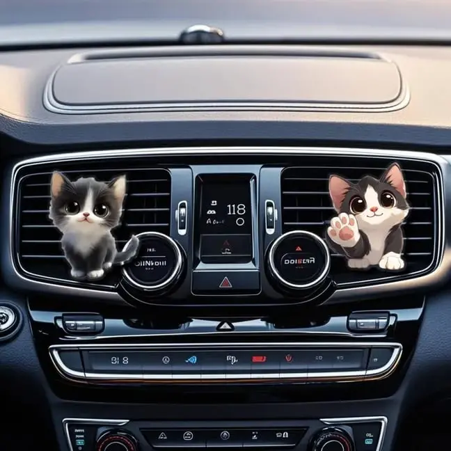 Cute Car Air Freshener Clips,Black & White Car Vent Clip,Car Vent Decoration Accessories,Auto Air Conditioner Clip,Automotive Interior Decoration Gifts for Girls and Women - 4