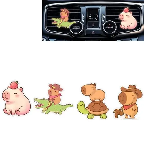 Cute Car Air Freshener Clips,Capybara Car Vent Clip,Car Vent Decoration Accessories,Auto Air Conditioner Clip,Automotive Interior Decoration Gifts for Girls and Women - 1