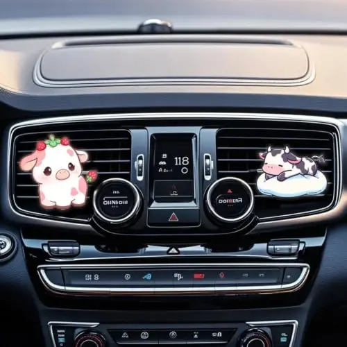 Cute Car Air Freshener Clips,Cow Car Vent Clip,Car Vent Decoration Accessories,Auto Air Conditioner Clip,Automotive Interior Decoration Gifts for Girls and Women - 5