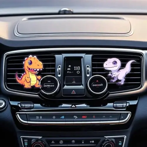 Cute Car Air Freshener Clips,Cute Dinosaur Car Vent Clip,Car Vent Decoration Accessories,Auto Air Conditioner Clip,Automotive Interior Decoration Gifts for Girls and Women - 5
