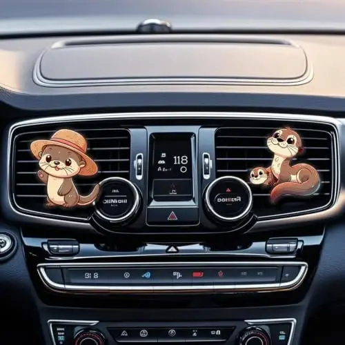 Cute Car Air Freshener Clips,Otter Car Vent Clip,Car Vent Decoration Accessories,Auto Air Conditioner Clip,Automotive Interior Decoration Gifts for Girls and Women - 5