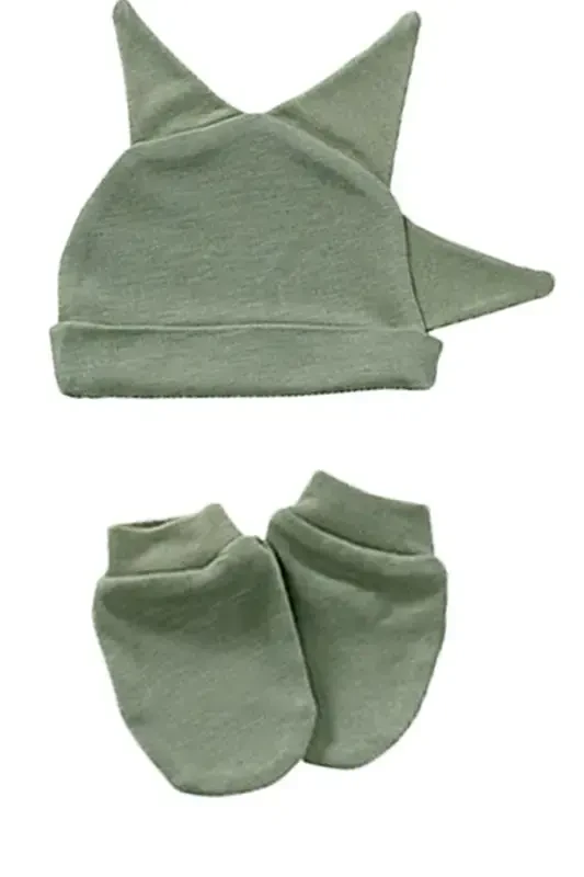 Cute Dino 3 Piece Newborn Mini Hospital Outing Set-Khaki - 3