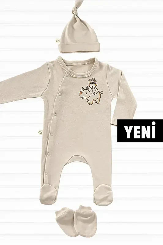 Cute Friends 3 Parça Yenidoğan Mini Kasalxona Chiqish Seti-Natur - TINYLAMB