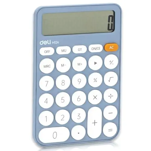 Cute Green Calculator Desktop Big Buttons Small Simple Handheld Calculator Basic with 12 Digit Large LCD Display Girls Aesthetic Calculator for Women Standard Calculator for School Home Office - 1